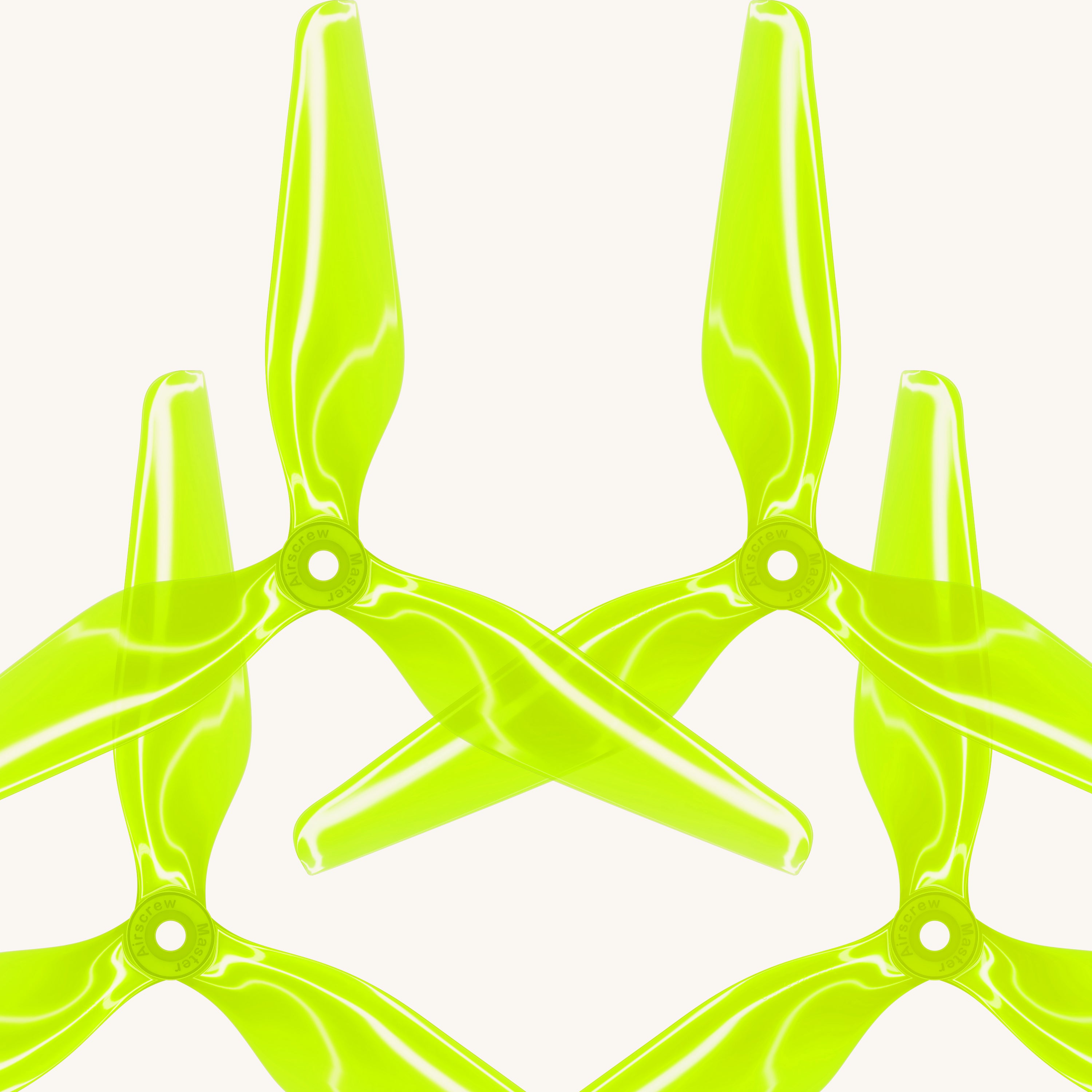 3MR Plus+ Series - 3-Blade 7x3.7 Propeller Set x4 Lime - Master Airscrew