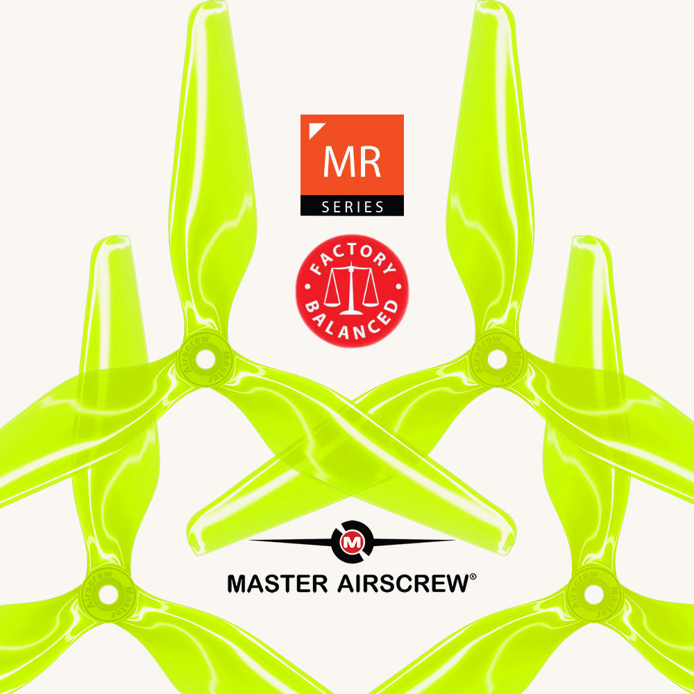 3MR Plus+ Series - 3-Blade 7x3.7 Propeller Set x4 Lime - Master Airscrew