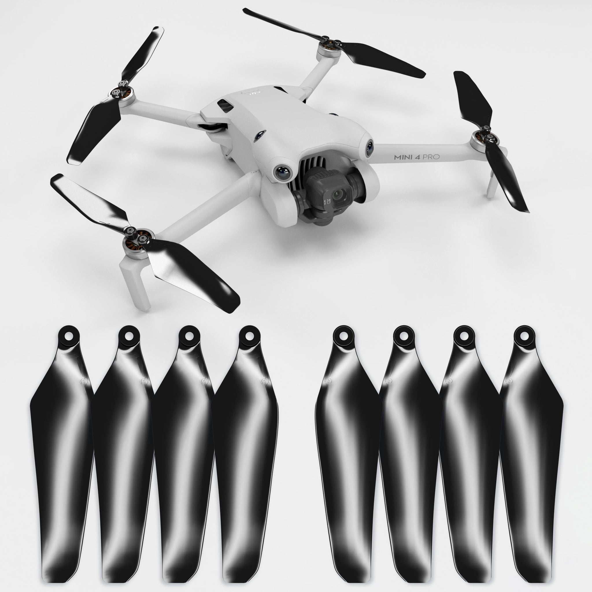 DJI Mini 4 / 3 Pro SUPER STEALTH Upgrade Propellers x4 Black