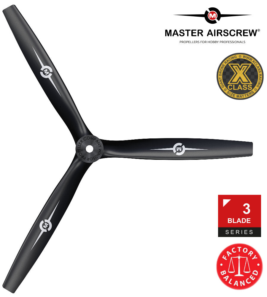 3-Blade - 13x12 Propeller Rev./Pusher Black - Master Airscrew