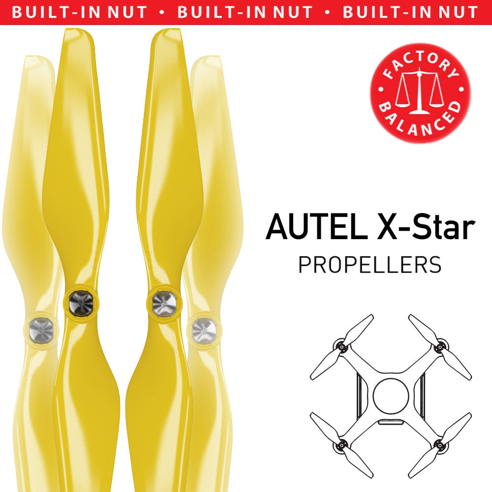 AUTEL X-Star Built-in Nut Upgrade Propellers - MR AU 9.4x5 Set x4 Yellow - Master Airscrew