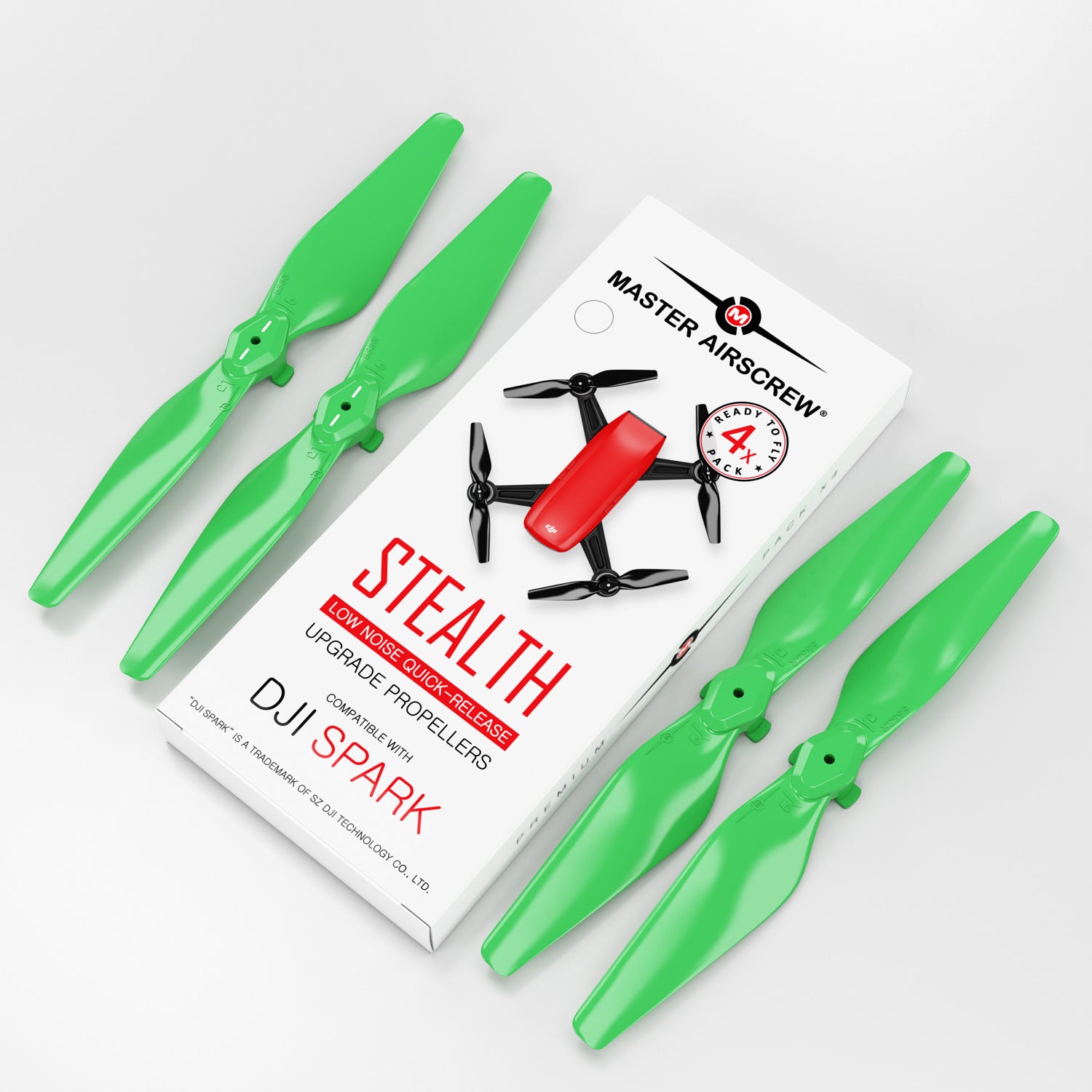 DJI Spark STEALTH Upgrade Propellers - x4 Green - Master Airscrew