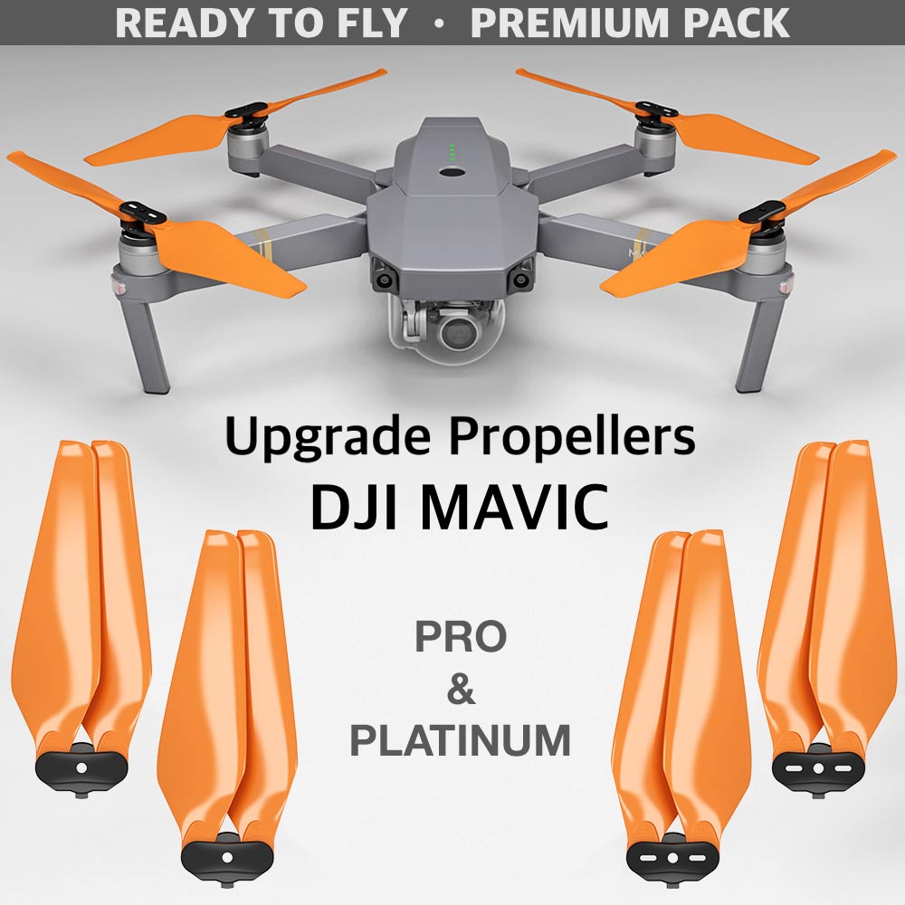 DJI Mavic Pro & Platinum STEALTH Upgrade Propellers - x4 Orange - Master Airscrew