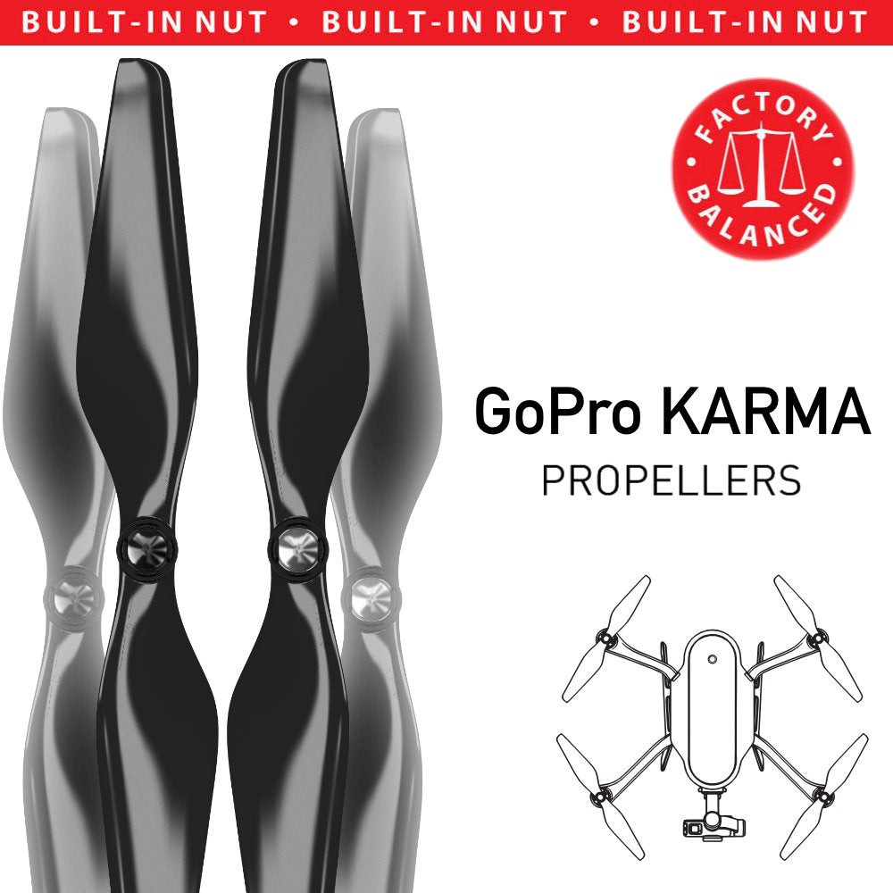 GoPro Karma Built-in Nut Upgrade Propellers - MR KR 10x4.5 Set x4 Black - Master Airscrew