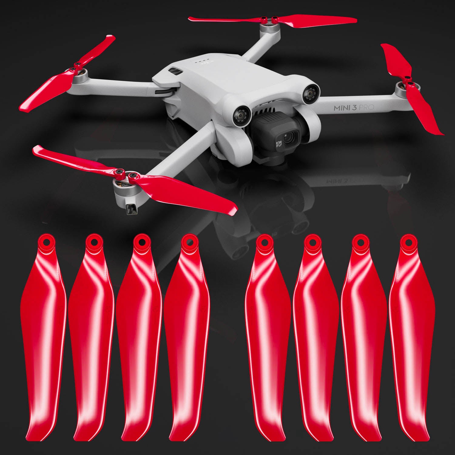 DJI Mini 3 Pro STEALTH Upgrade Propellers - x4 Red - Master Airscrew