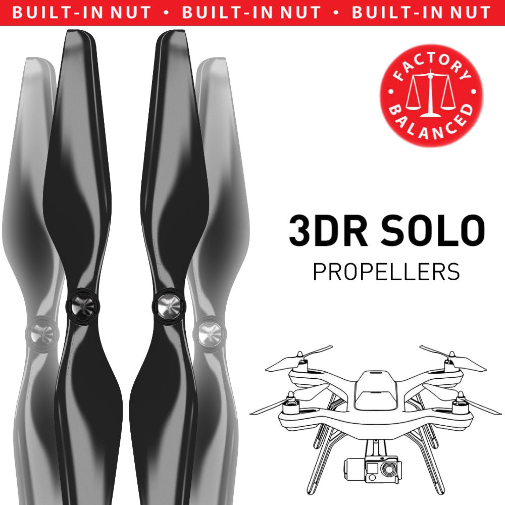 3DR Solo Built-in Nut Upgrade Propellers - MR SL 10x4.5 Set x4 Black - Master Airscrew