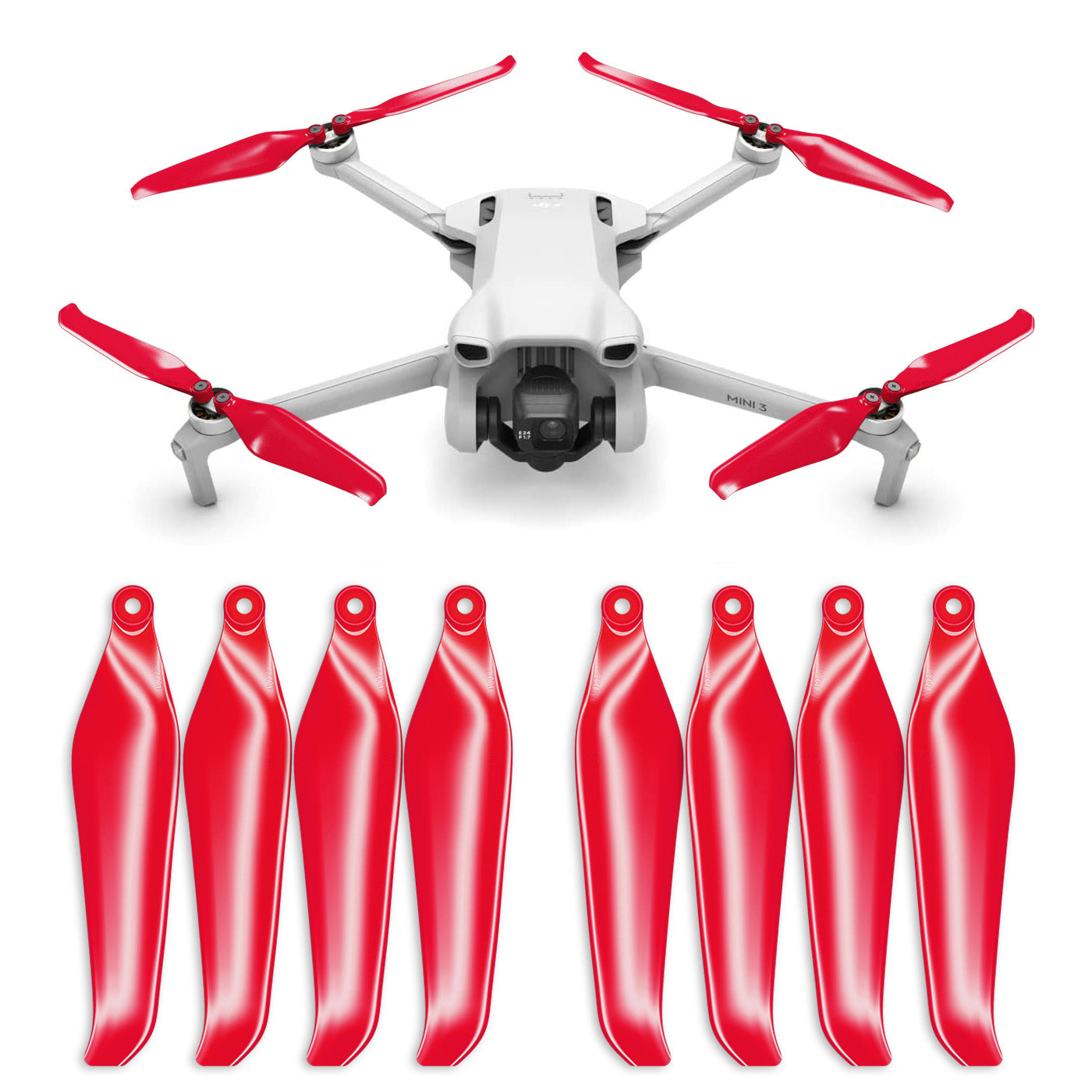 DJI Mini 3 STEALTH Upgrade Propellers - x4 Red