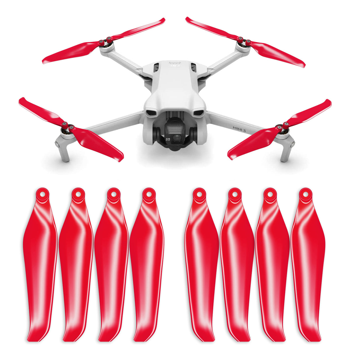 DJI Mini 3 STEALTH Upgrade Propellers x4 Red