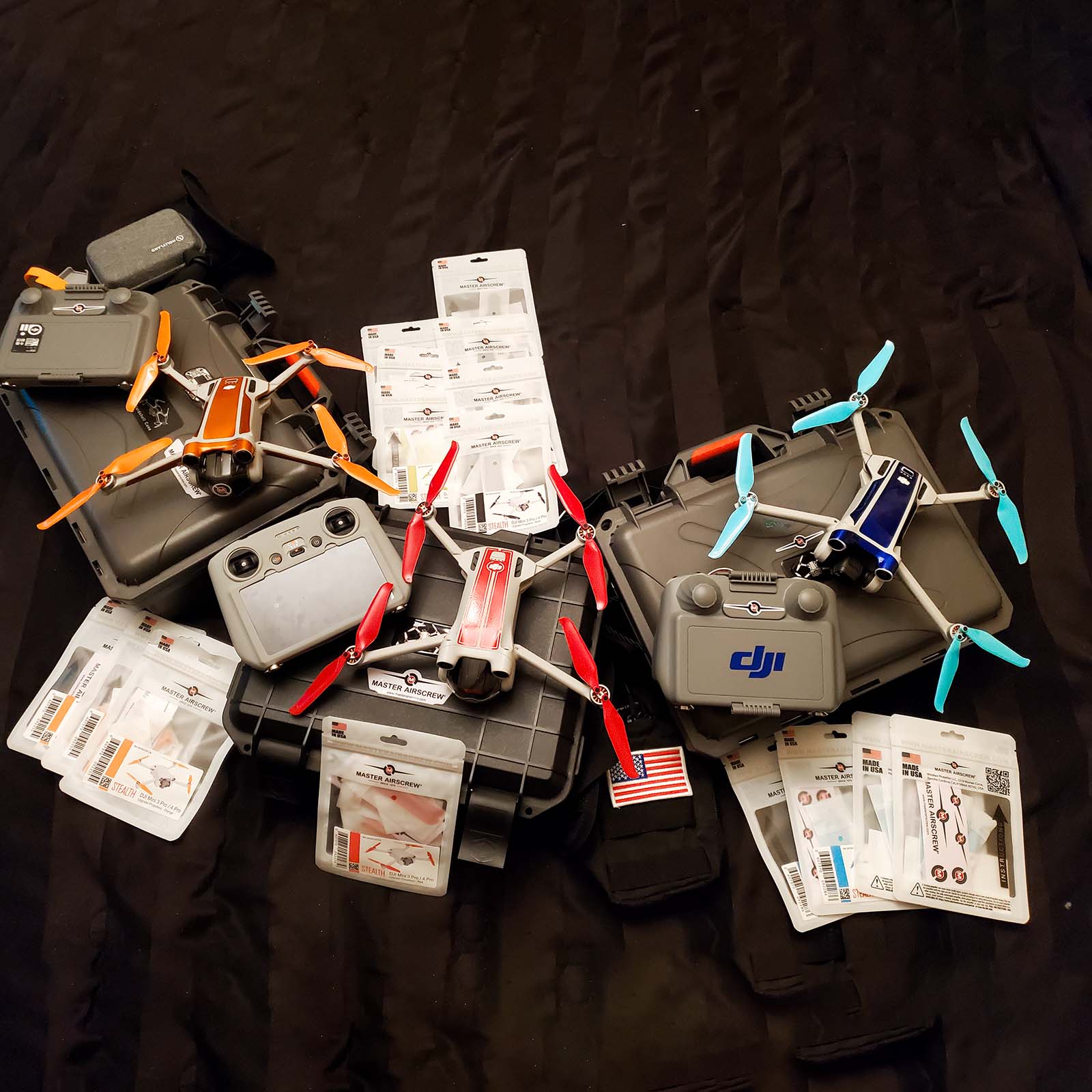 DJI Mini 3 Pro / 4 Pro STEALTH Upgrade Propellers - x4 Blue