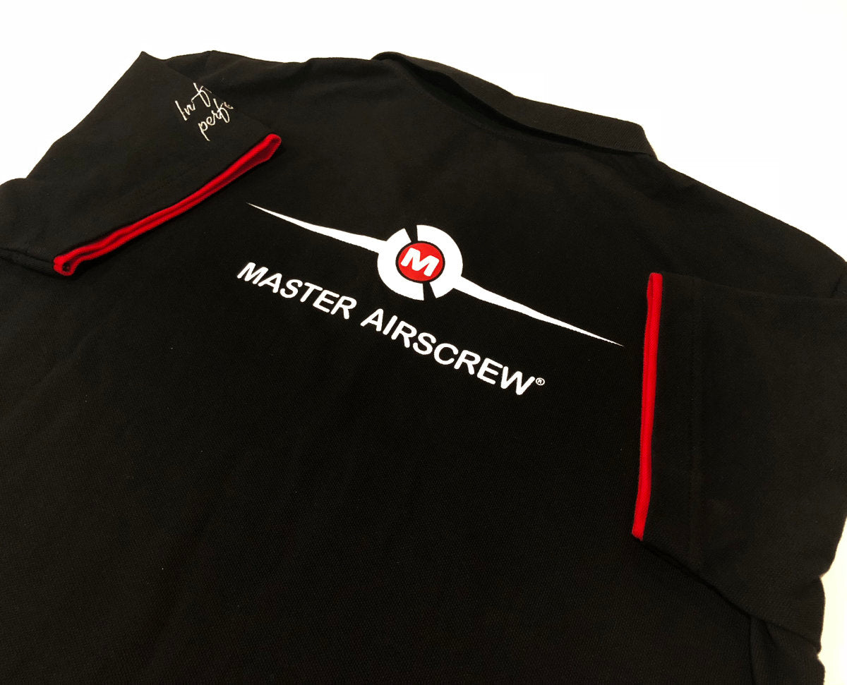 MAS POLO T-SHIRT Black/Red - Master Airscrew