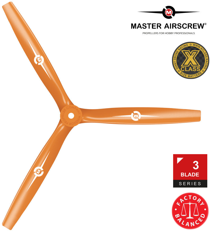 3-Blade - 13x12 Propeller Rev./Pusher Orange - Master Airscrew