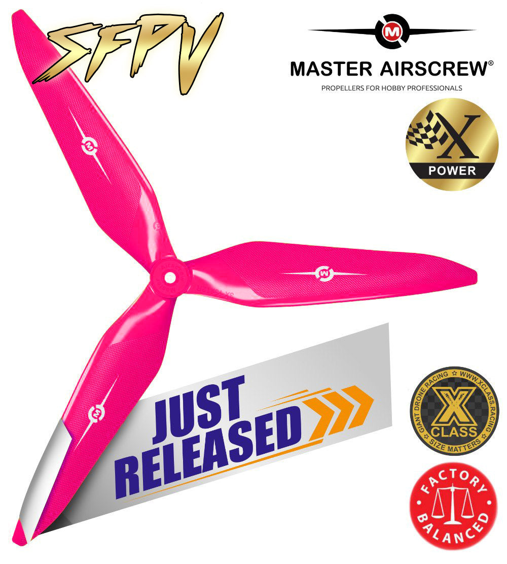 3X Power - 13x12 Propeller (CW) Rev./Pusher Pink SFPV - Master Airscrew