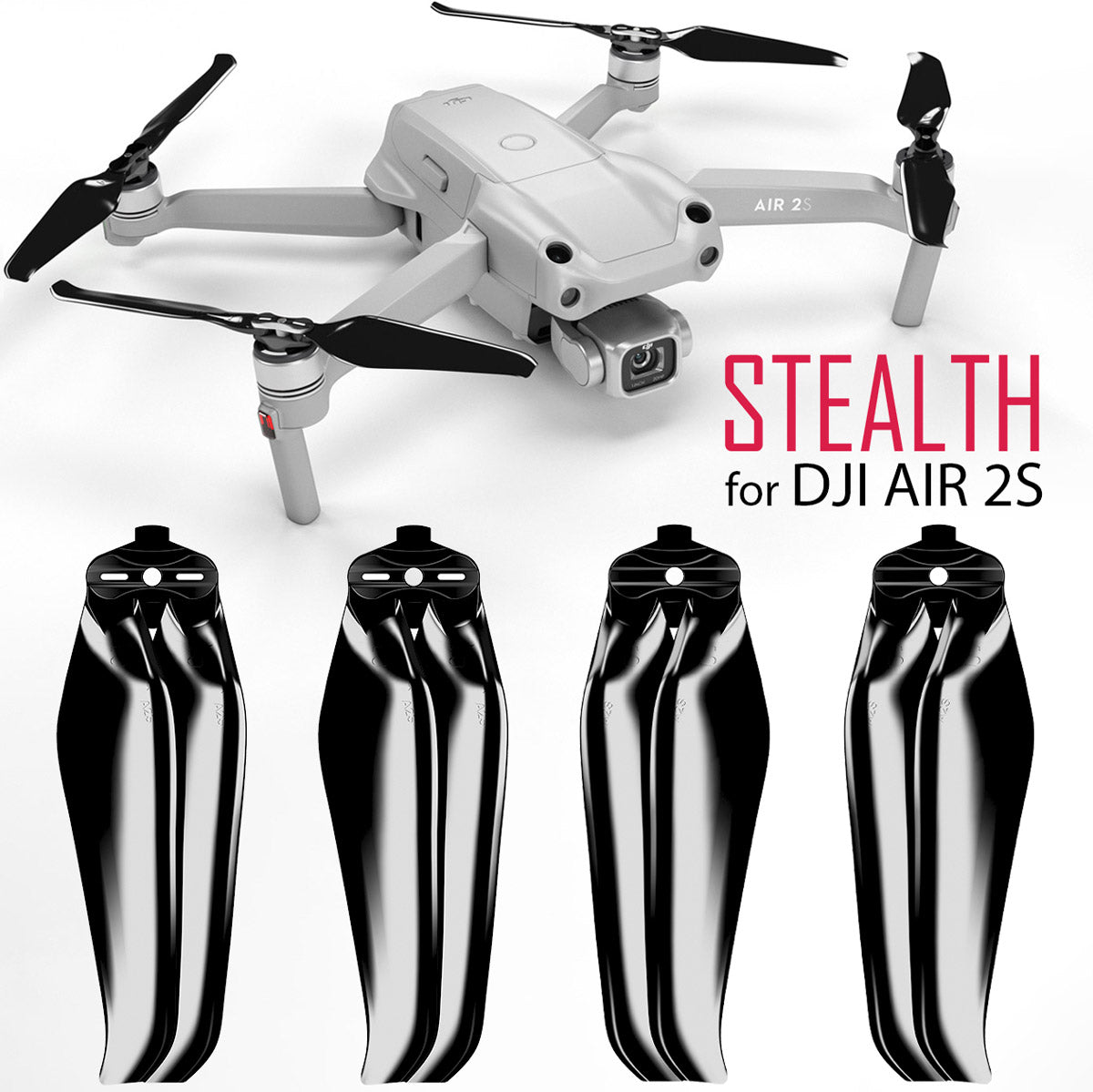 DJI Air 2S STEALTH Upgrade Propellers - x4 Black - Master Airscrew