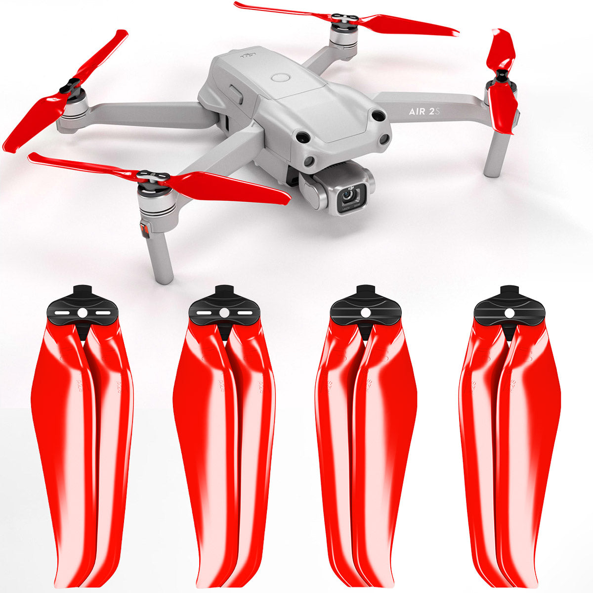 DJI Air 2S STEALTH Upgrade Propellers - x4 Red - Master Airscrew