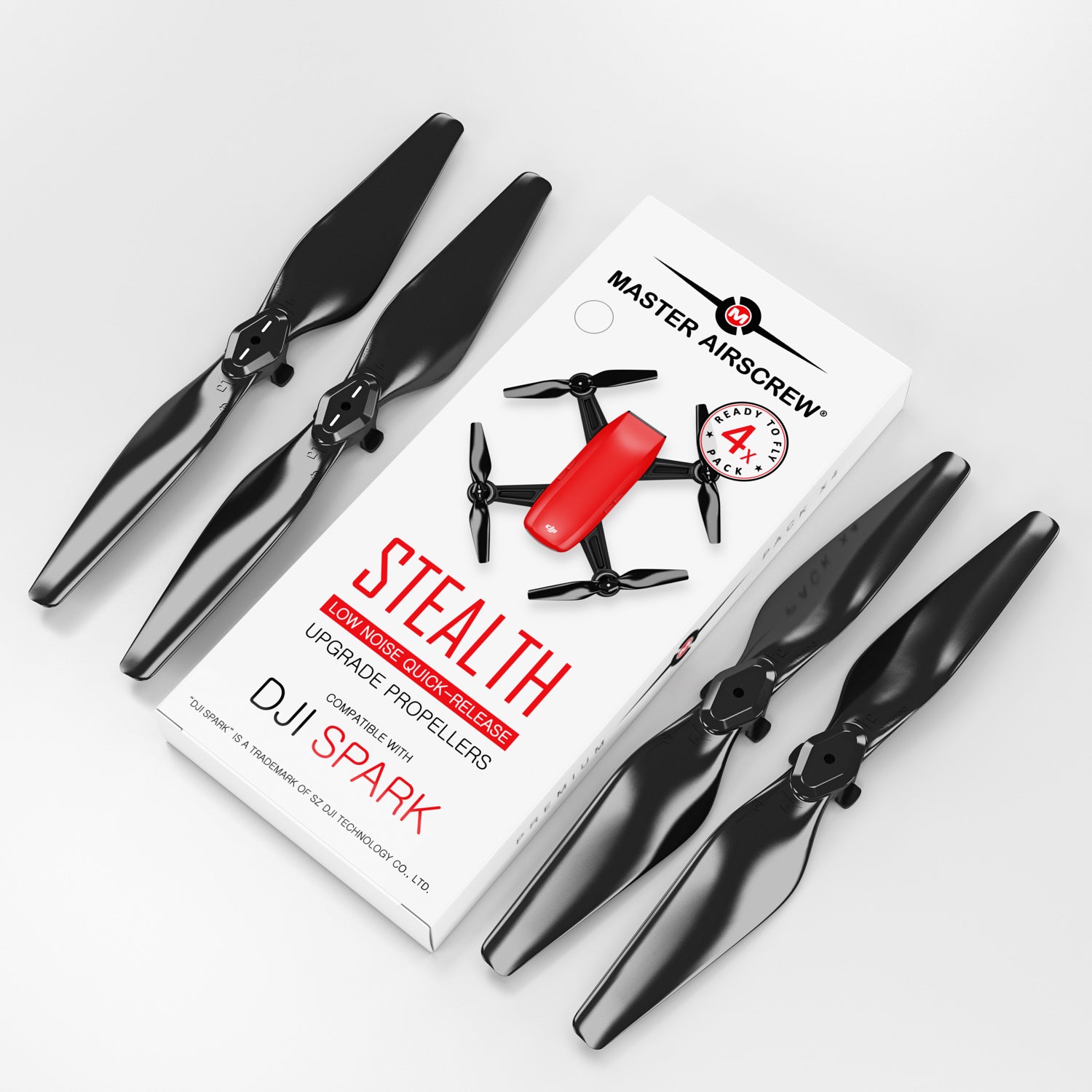 DJI Spark STEALTH Upgrade Propellers - x4 Black - Master Airscrew