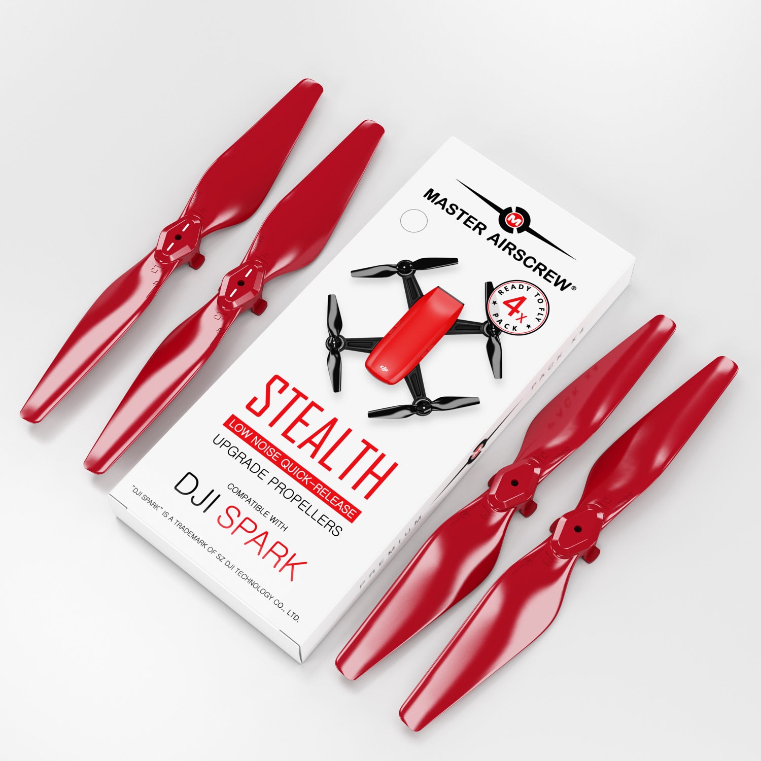 DJI Spark STEALTH Upgrade Propellers - x4 Red - Master Airscrew