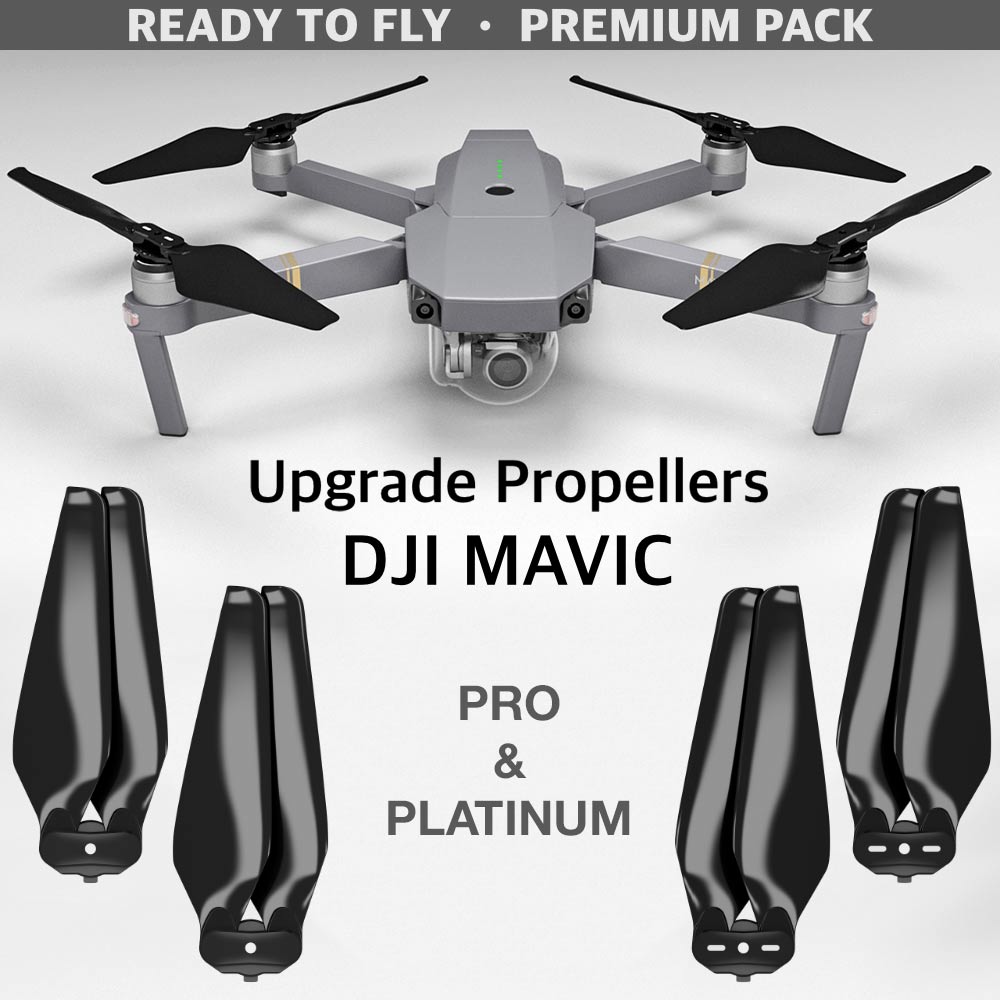 DJI Mavic Pro & Platinum STEALTH Upgrade Propellers - x4 Black - Master Airscrew