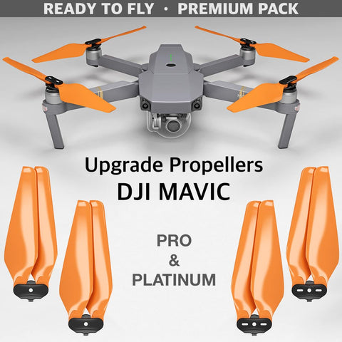 DJI Mavic Pro & Platinum STEALTH Upgrade Propellers - x4 Orange