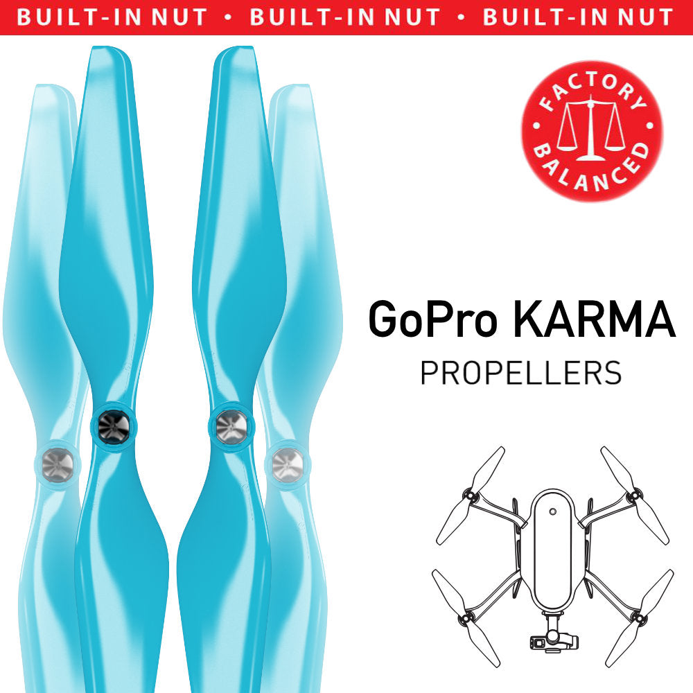 GoPro Karma Built-in Nut Upgrade Propellers - MR KR 10x4.5 Set x4 Aqua Blue - Master Airscrew
