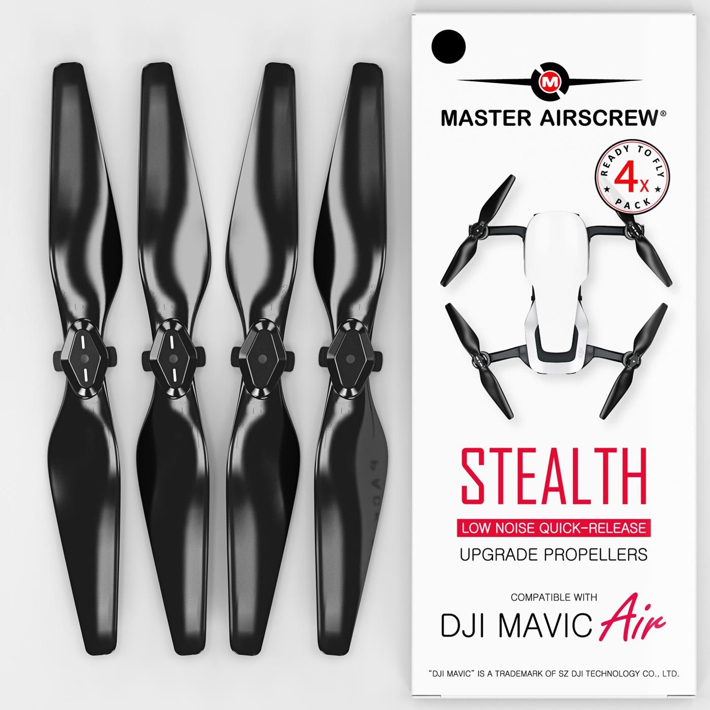 Daisy jage Diskurs DJI Mavic Air Low-Noise STEALTH Upgrade Propellers V2 - x4 BLACK - Master  Airscrew