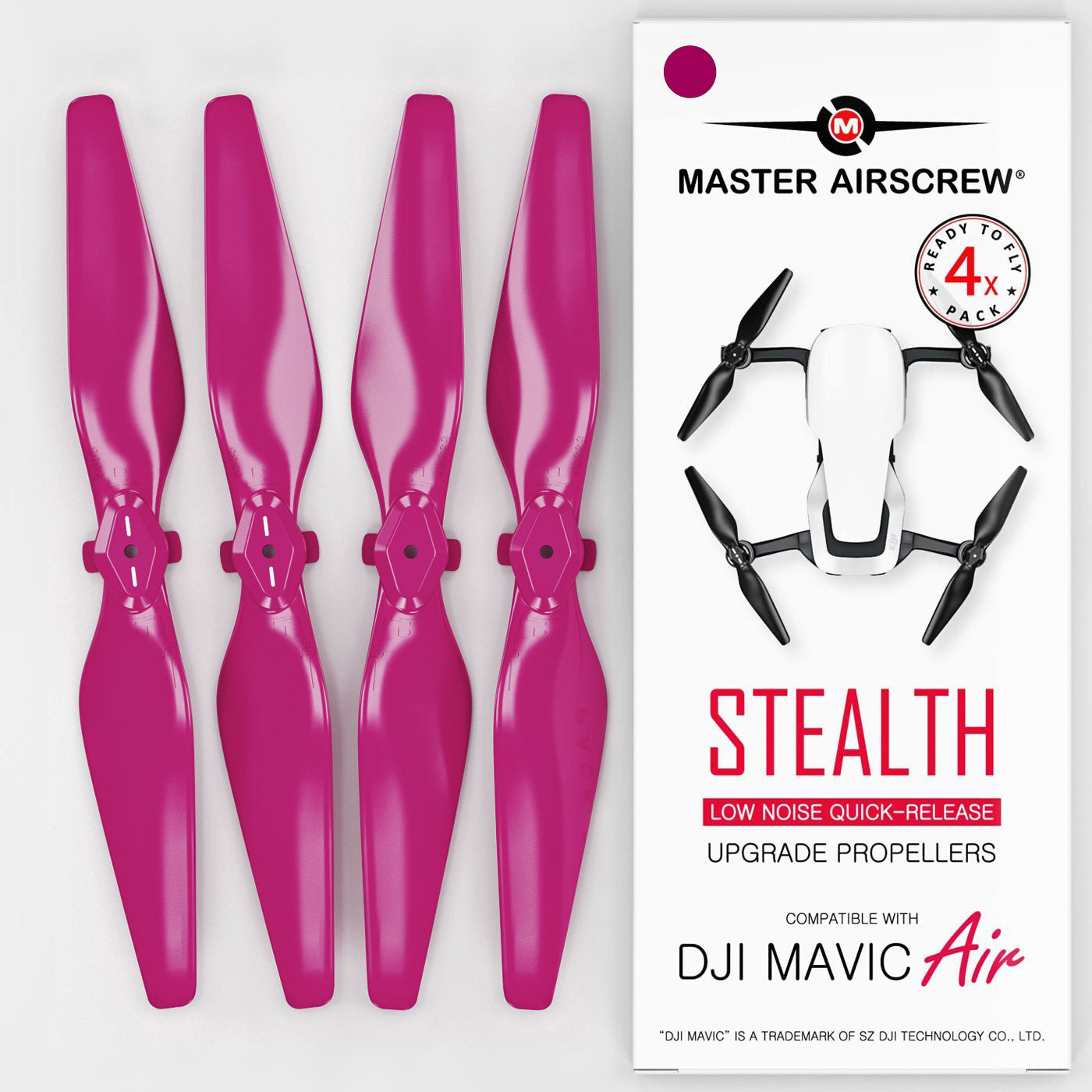 DJI Mavic Air STEALTH Upgrade Propellers - x4 Magenta - Master Airscrew