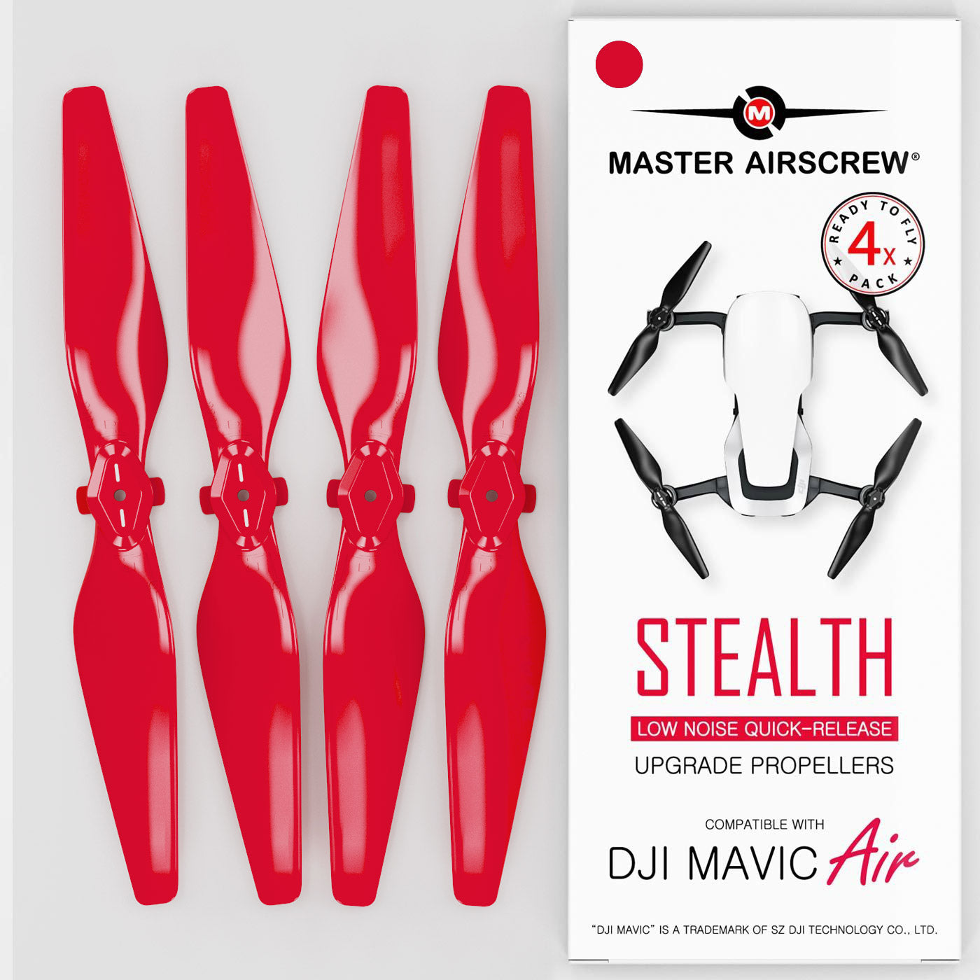 DJI Mavic Air STEALTH Upgrade Propellers - x4 Red - Master Airscrew