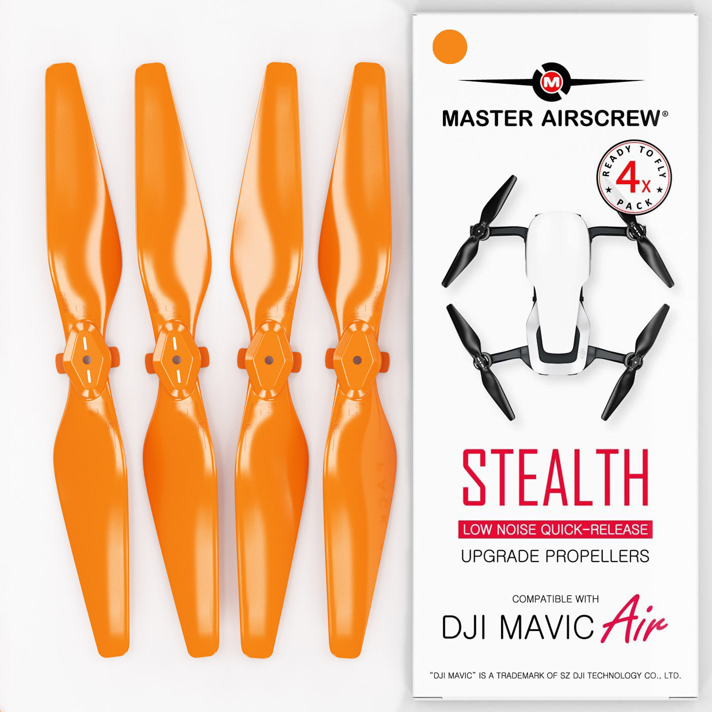 DJI Mavic Air STEALTH Upgrade Propellers - x4 Orange - Master Airscrew