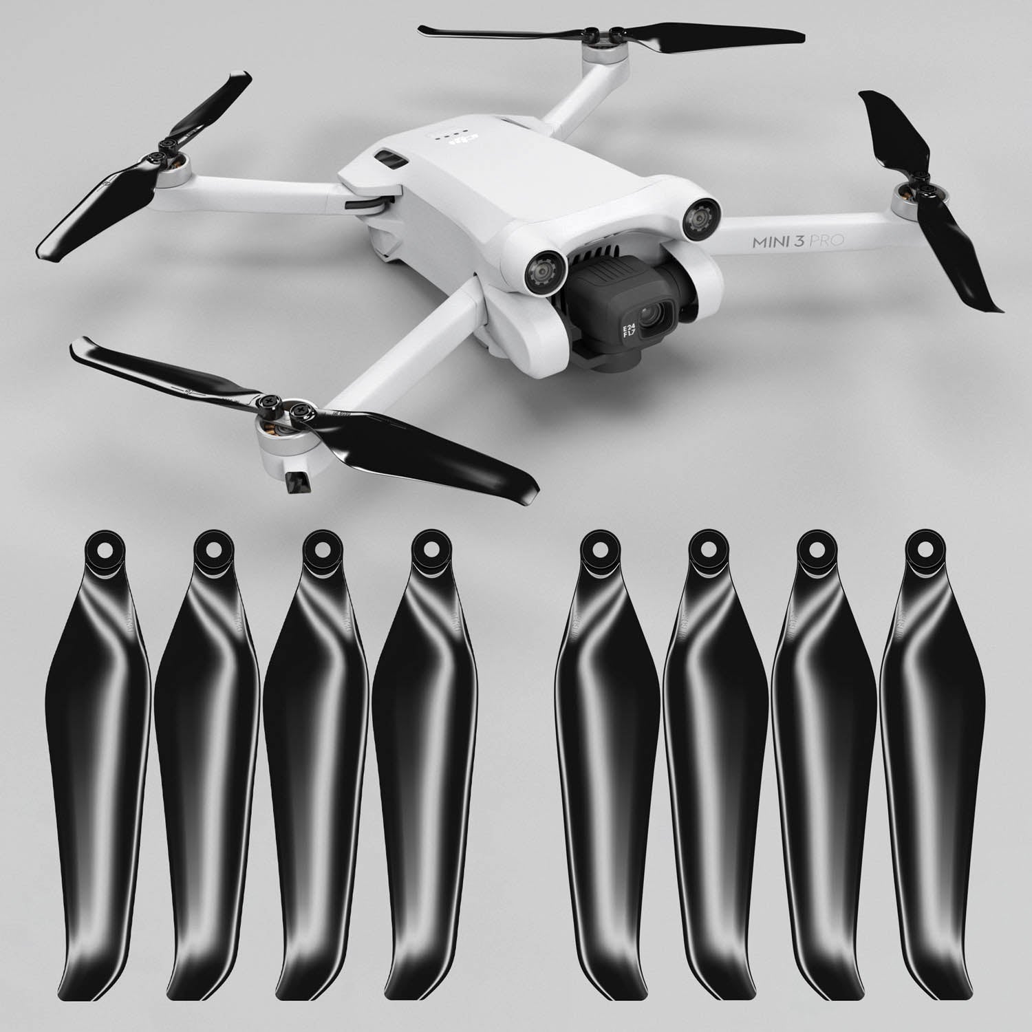 DJI Mini 3 Pro / 4 Pro STEALTH Upgrade Propellers - x4 Black