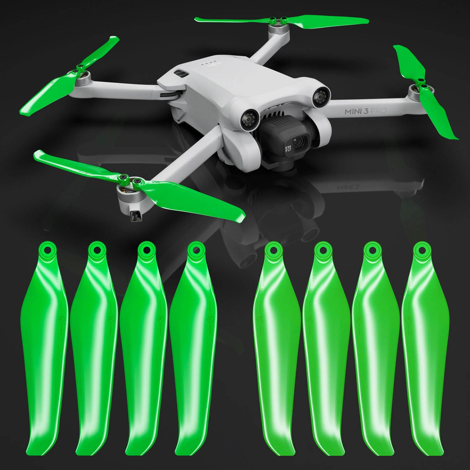 DJI Mini 3 Pro STEALTH Upgrade Propellers - x4 Green - Master Airscrew