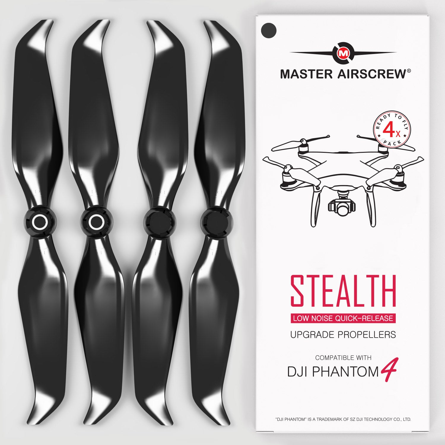DJI Phantom 4 STEALTH Propellers - x4 Black - Master Airscrew
