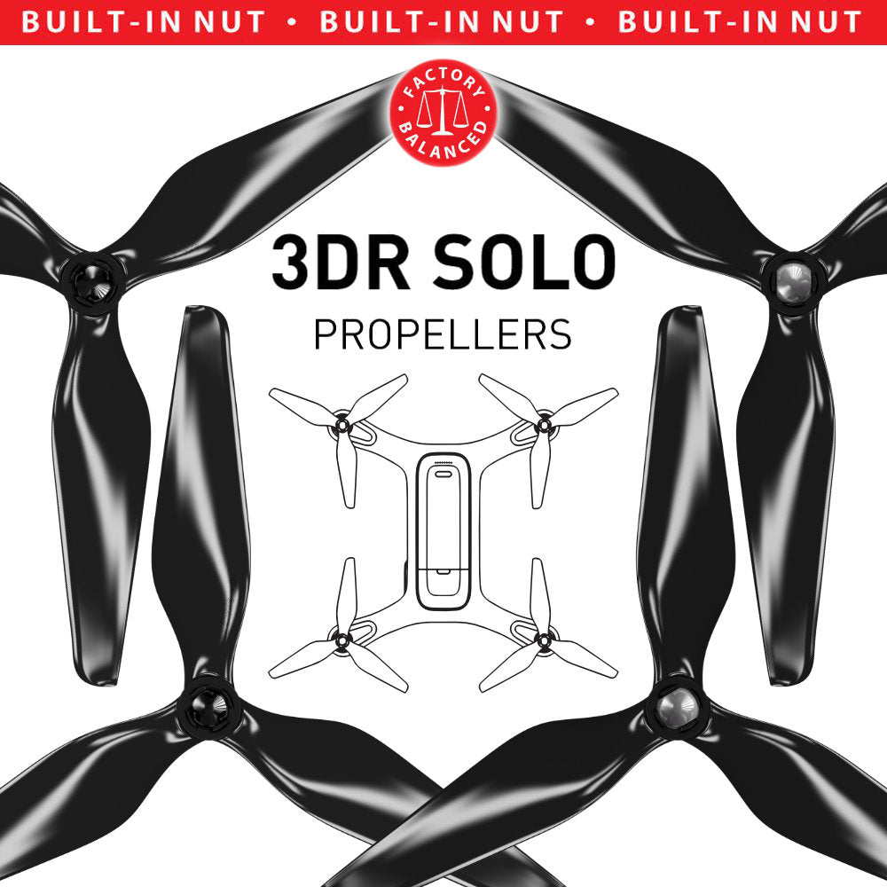 3DR Solo 3-Blade Upgrade Propellers - 3MR-SL - 9x4.5 Prop Set x4 Black - Master Airscrew
