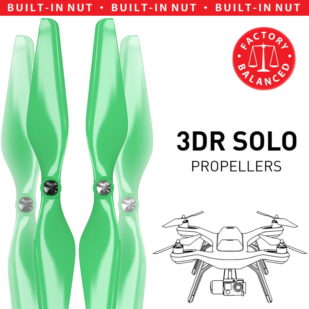 3DR Solo Built-in Nut Upgrade Propellers - MR SL 10x4.5 Set x4 Green - Master Airscrew